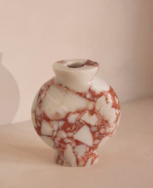 Sesso Vase - Wide - Red Bulgari Marble - Listing Image
