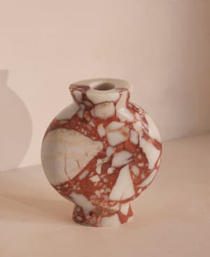 Sesso Vase - Wide - Red Bulgari Marble - Hover Image