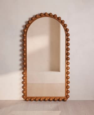 Emilia Bobbin Floor Mirror - Mid Tone Ash - Hover Image