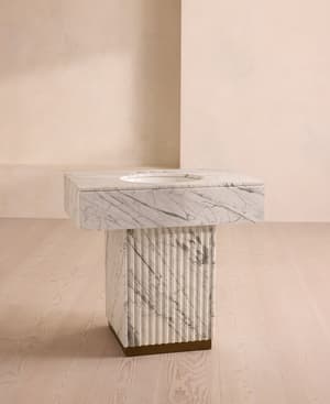 Stellios Single Vanity - Arabescato Marble - Hover Image