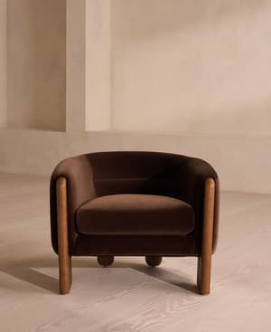 Winnie Armchair - Velvet - Chocolate - US - Hover Image