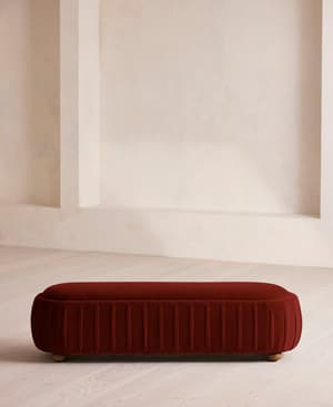 Vivienne Bench - Velvet - Rust - Hover Image