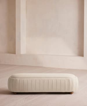 Vivienne Bench - Linen - Bisque - Hover Image