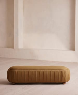 Vivienne Bench - Linen - Ochre - Hover Image