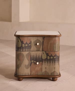 Benedetta Bedside Table - Carrara Marble - Hover Image