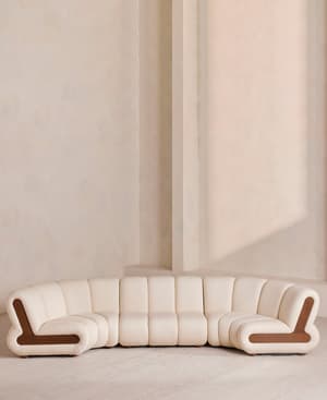 Noelle Outdoor Sectional - Curved - Six Seater - Off White - US - Hover Image