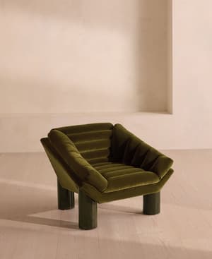 Orson Armchair - Velvet - Olive - Hover Image