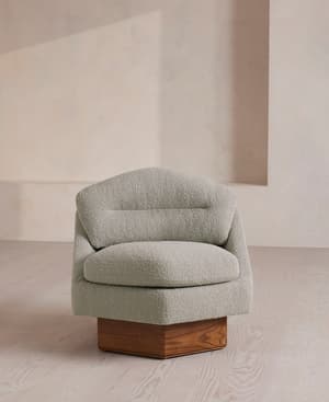 Mila Armchair - Textured Wool Boucle - Pistachio - US - Hover Image