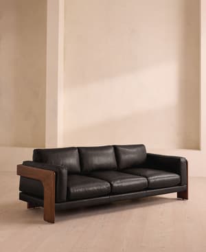 Marcia Three Seater Sofa - Leather - Black - US - Listing Image