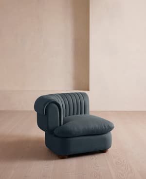 Rava Sectional Sofa - Left Arm Module - Linen - Prussian Blue - US - Hover Image