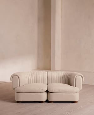 Rava Three Seater Sofa - Linen - Bisque - US - Hover Image