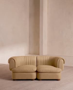 Rava Three Seater Sofa - Linen - Wheat - US - Hover Image