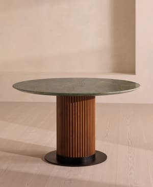 Murcell Round Dining Table - Brazilian Green Marble - Hover Image