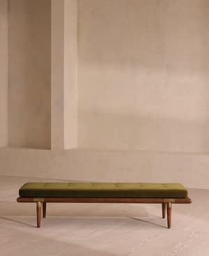 Theodore Bench - Olive Velvet - Hover Image