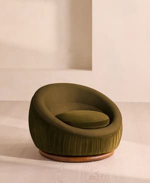 Abel Armchair - Velvet & Linen - Olive - Listing Image