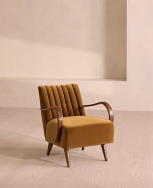 Evie Armchair - Velvet - Mustard - US - Listing Image
