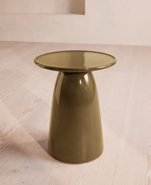 Rina Outdoor Concrete Side Table - Olive - Hover Image