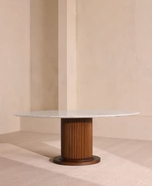 Murcell Outdoor Oval Dining Table - Carrara - Hover Image