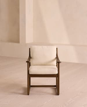Morena Outdoor Dining Chair - Off White - Hover Image