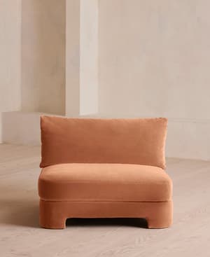 Odell Deeper Sit Sectional Sofa - Armless Module - Antique Rose Velvet - US - Listing Image