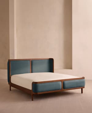 Belsa Bed - King - Linen - Prussian Blue - US - Listing Image