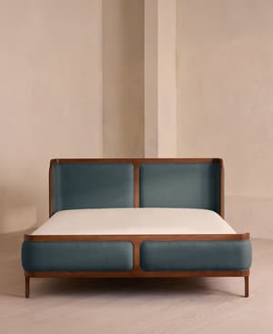 Belsa Bed - King - Linen - Prussian Blue - US - Hover Image