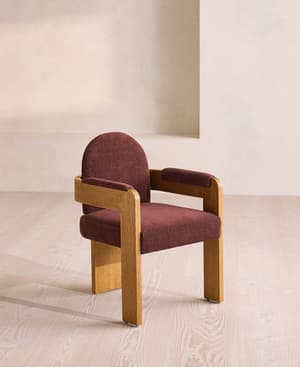 Emerson Dining Chair - Linen Chenille - Bordeaux - UK - Listing Image