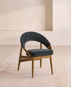 Lachlan Dining Chair - Linen Chenille - Deep Teal - UK - Listing Image