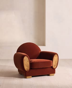 Aubin Armchair - Velvet - Rust - US - Hover Image