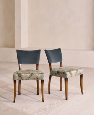 Pair of Molina Dining Chairs - Skylar Print - Velvet Grey Blue - US - Listing Image
