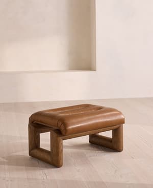 Drew Footstool - Leather - Chestnut US - Listing Image