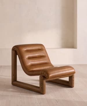 Drew Lounge Chair - Leather - Chestnut US - Hover Image