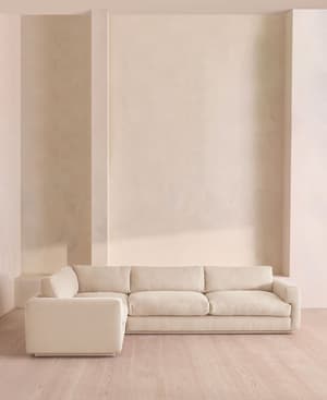 Mossley Left L-Shape Sofa - Linen - Bisque - Hover Image