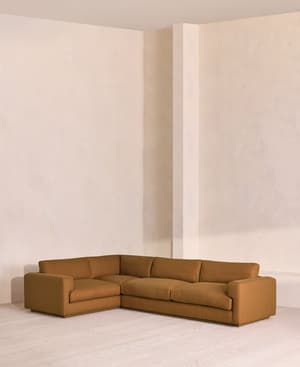 Mossley Left L-Shape Sofa - Linen - Ochre - UK - Listing Image