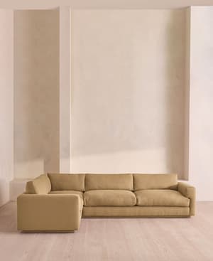Mossley Left L-Shape Sofa - Linen - Wheat - US - Hover Image