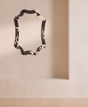 Hollis Wall Mirror - Black Bulgari Marble - Hover Image