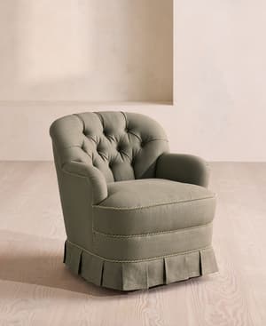 Rosie Armchair - Linen - Sage - UK - Hover Image