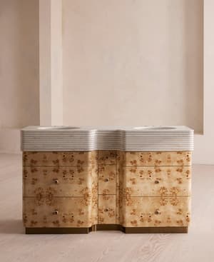 Garbo Double Vanity - Golden Dolomite Marble - Hover Image