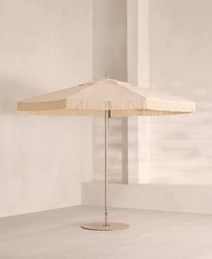 Tuuci Outdoor Octagonal Parasol - Fringed - Cream - Listing Image
