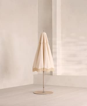 Tuuci Outdoor Octagonal Parasol - Fringed - Cream - Hover Image