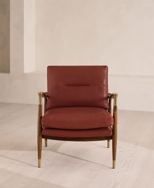 Theodore Armchair - Leather - Sangria - UK - Hover Image