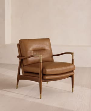 Theodore Armchair - Leather Chestnut - Hover Image