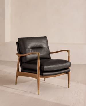 Theodore Oak Armchair - Leather Virtue Black - US - Listing Image