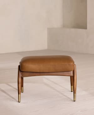 Theodore Footstool - Leather Chestnut - US - Hover Image