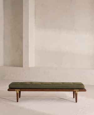 Theodore Bench - Leather - Moss - Hover Image
