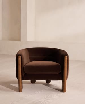 Winnie Armchair - Velvet - Chocolate - Hover Image