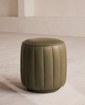 Romi Footstool - Moss Leather - US - Hover Image