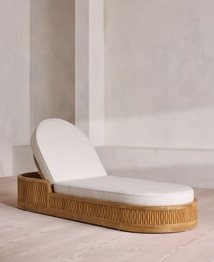 Orion Outdoor Chaise Lounger - Off White - Hover Image
