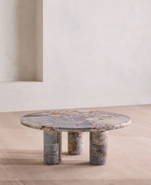 Tisbury Outdoor Coffee Table - Breccia Pernice Marble - UK - Hover Image