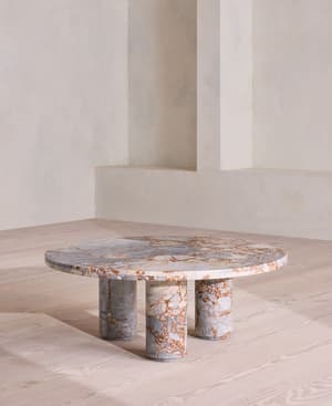 Tisbury Outdoor Coffee Table - Breccia Pernice Marble - US - Listing Image